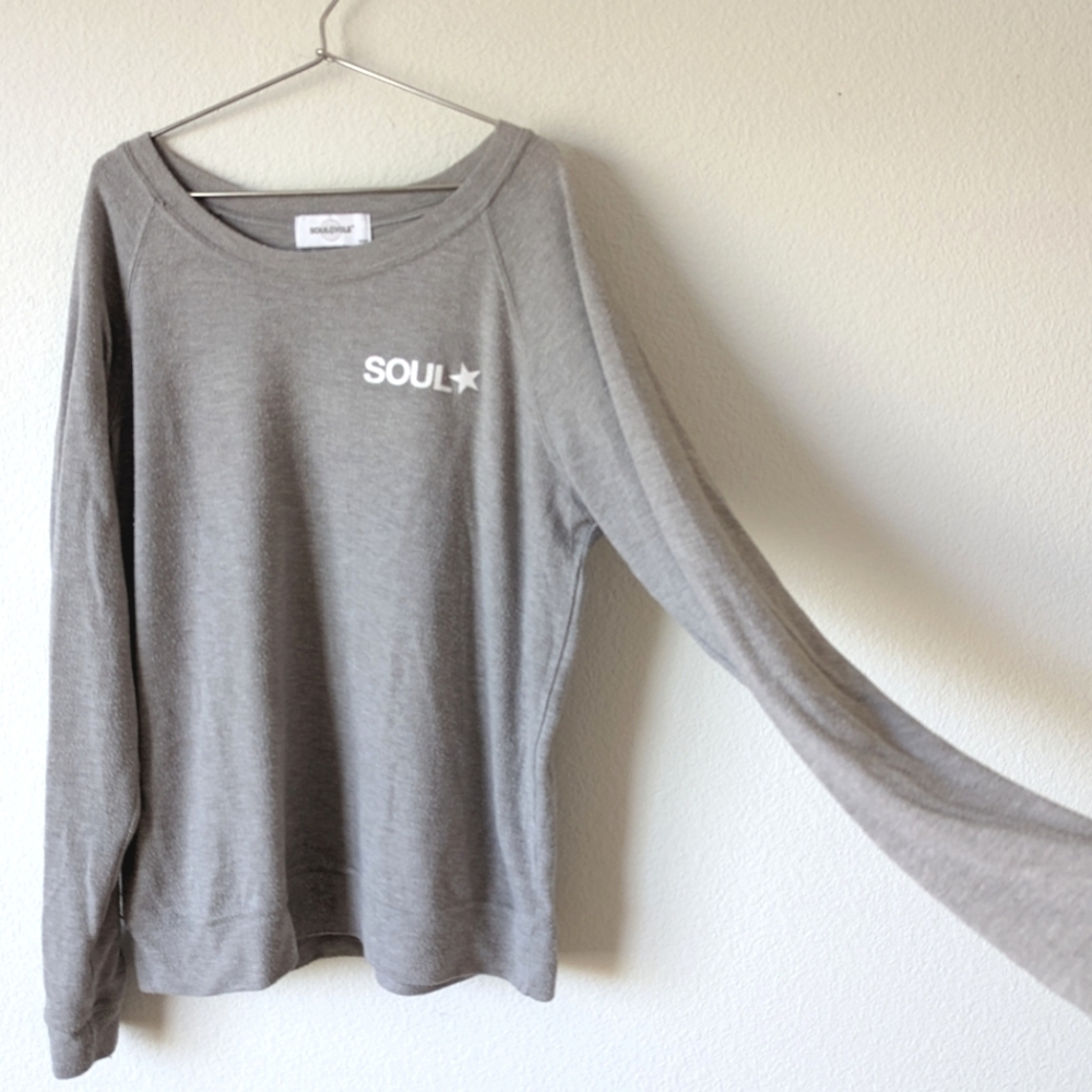 Soulcycle Star Crew Neck Lightweight  Sweatshirt - Light Gray - Size Large